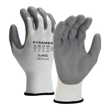 Pyramex Polyurethane HPPE Liner A2 Cut Premium Cut-Resistant Gloves, Size Medium - Pkg Qty 12 GL403CM